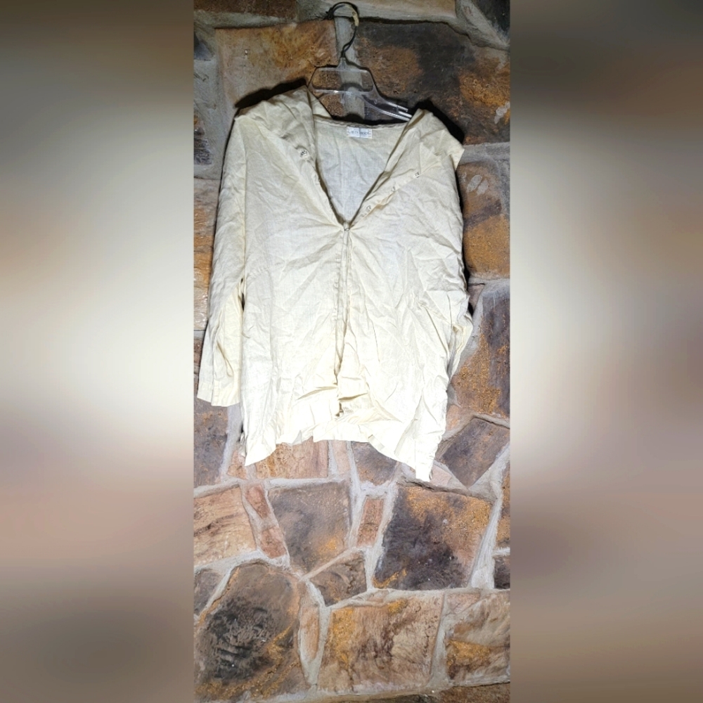 Light Cream Button-Front Women's Blouse
